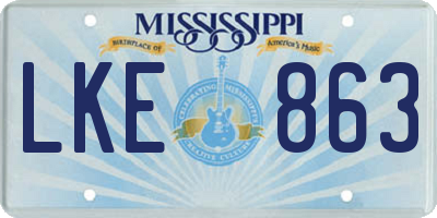 MS license plate LKE863