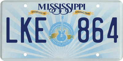 MS license plate LKE864
