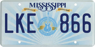 MS license plate LKE866