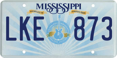 MS license plate LKE873