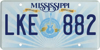 MS license plate LKE882