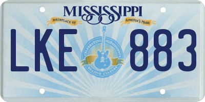 MS license plate LKE883