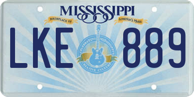 MS license plate LKE889