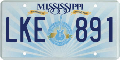 MS license plate LKE891