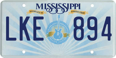 MS license plate LKE894