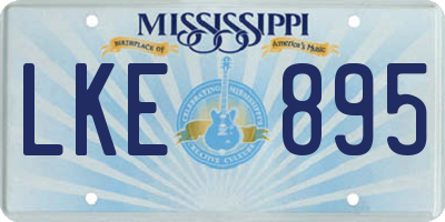MS license plate LKE895