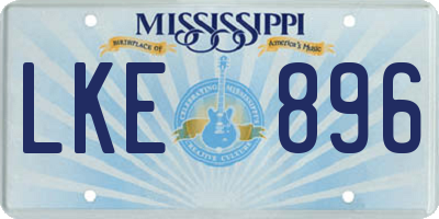 MS license plate LKE896