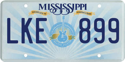 MS license plate LKE899