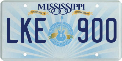 MS license plate LKE900