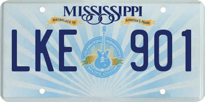 MS license plate LKE901