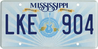MS license plate LKE904