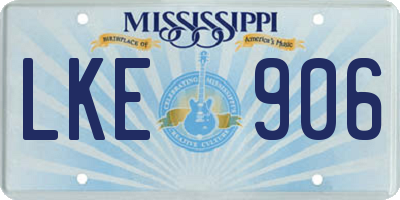 MS license plate LKE906