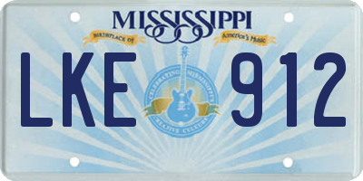 MS license plate LKE912