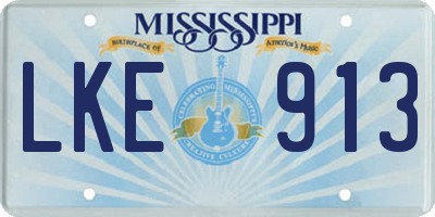 MS license plate LKE913
