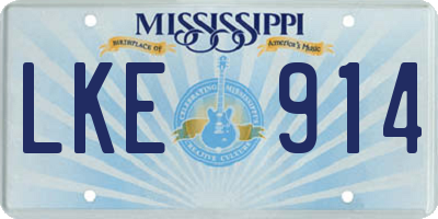 MS license plate LKE914