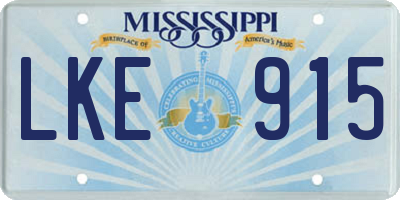 MS license plate LKE915