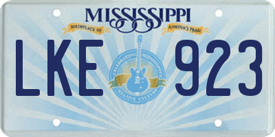 MS license plate LKE923