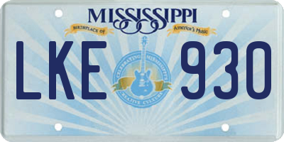 MS license plate LKE930