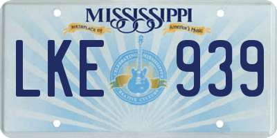 MS license plate LKE939