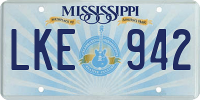 MS license plate LKE942