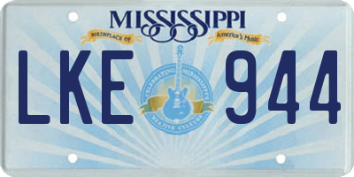 MS license plate LKE944
