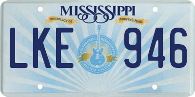 MS license plate LKE946