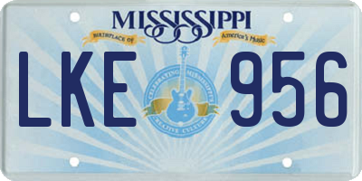 MS license plate LKE956