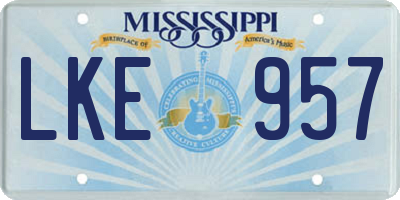 MS license plate LKE957