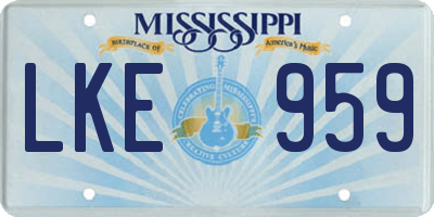 MS license plate LKE959