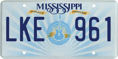 MS license plate LKE961