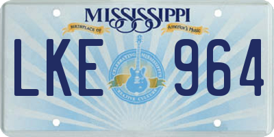 MS license plate LKE964