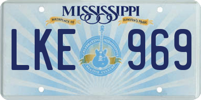 MS license plate LKE969