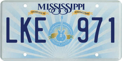 MS license plate LKE971