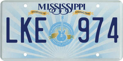 MS license plate LKE974