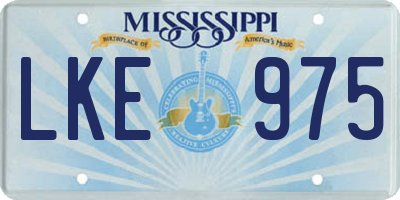 MS license plate LKE975
