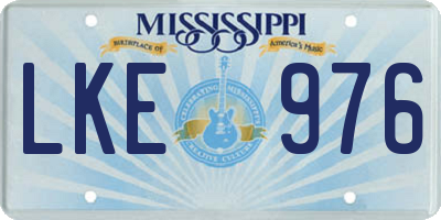 MS license plate LKE976