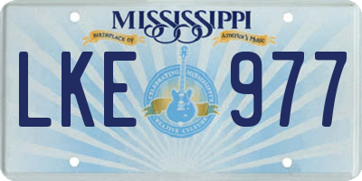 MS license plate LKE977