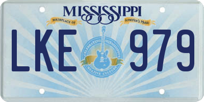 MS license plate LKE979