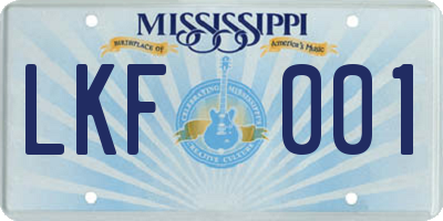 MS license plate LKF001
