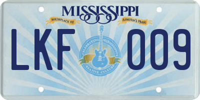 MS license plate LKF009