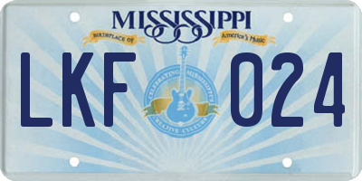 MS license plate LKF024