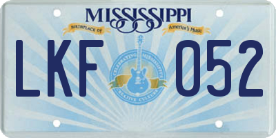 MS license plate LKF052