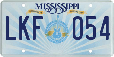 MS license plate LKF054
