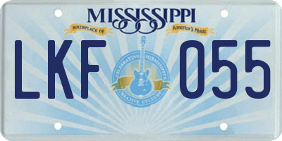 MS license plate LKF055