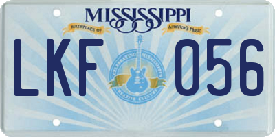 MS license plate LKF056
