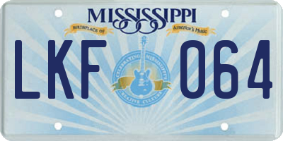 MS license plate LKF064