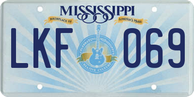 MS license plate LKF069