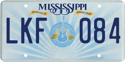 MS license plate LKF084