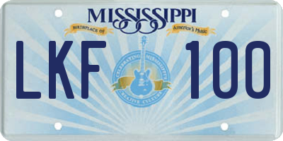 MS license plate LKF100