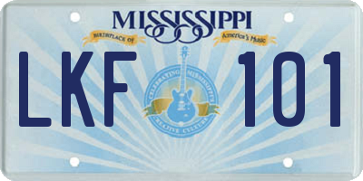 MS license plate LKF101